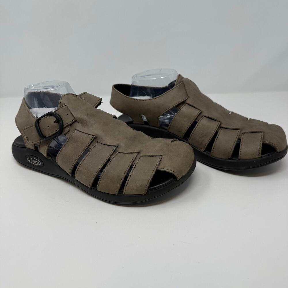 Chaco Fishermen's Sandals Men's 9 Brown Leather Casual Hippie Sandals - Picture 4 of 11